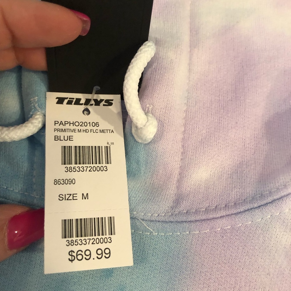 Tilly's Tie-Dye Hoodie - Purple, Blue, White Size M - Picture 2 of 4